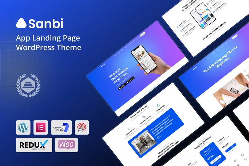 Mua Sanbi - App Landing Page WordPress Theme giá rẻ