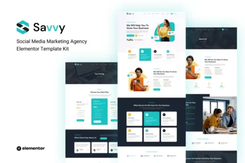 Mua Savvy – Social Media Marketing Agency Elementor Template Kit giá rẻ