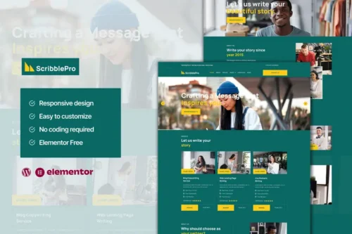 Mua Scribble - Content Writing Service Elementor Template Kit giá rẻ