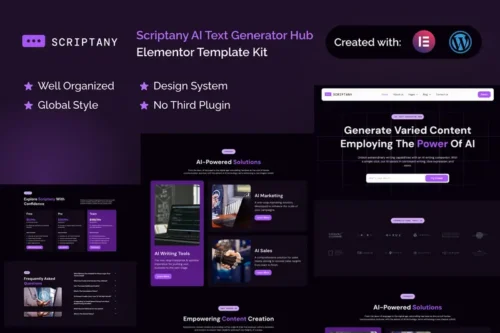 Mua Scriptany - AI Text Generator Hub Elementor Pro Template Kit giá rẻ