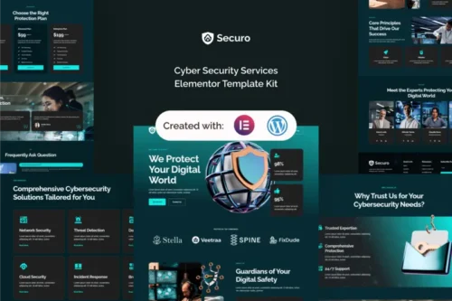 Mua Securo - Cyber Security Services Elementor Template Kit giá rẻ