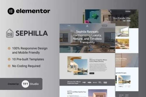Mua Sephilla - Premier Villa Showcase Elementor Template Kit giá rẻ