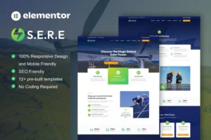 Mua Sere - Solar & Renewable Energy Elementor Pro Template Kit giá rẻ