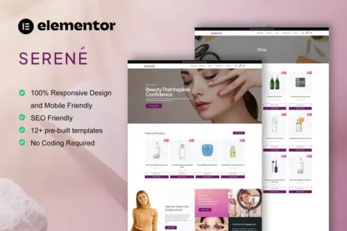 Mua Serene - Beauty Shop & Skincare Elementor Pro Template Kit giá rẻ