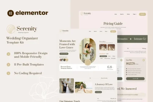 Mua Serenity - Wedding Organizer Elementor Template Kit giá rẻ