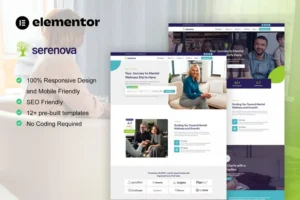 Mua Serenova - Psychology & Mental Health Elementor Pro Template Kit giá rẻ