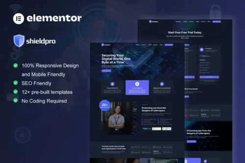 Mua Shieldpro - Cyber Security Services Elementor Pro Template Kit giá rẻ