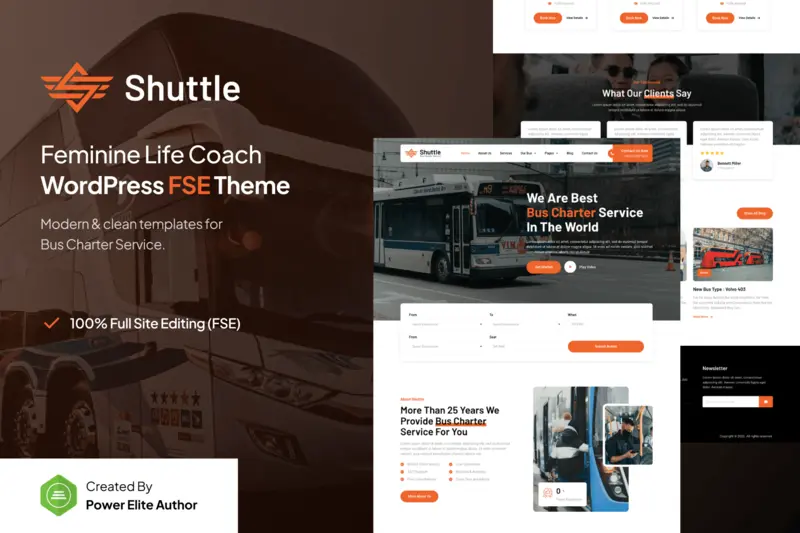 Mua Shuttle – Bus Charter Service FSE WordPress Theme giá rẻ