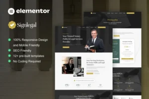 Mua SignLegal - Notary Public & Legal Services Elementor Pro Template Kit giá rẻ