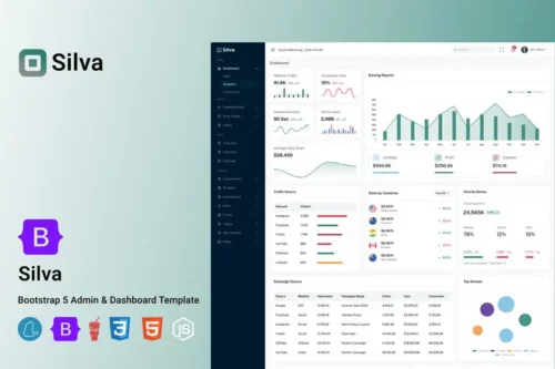 Mua Silva - Bootstrap Admin & Dashboard UI Kit giá rẻ