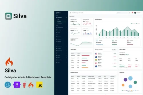Mua Silva - CodeIgniter Admin Dashboard Template giá rẻ