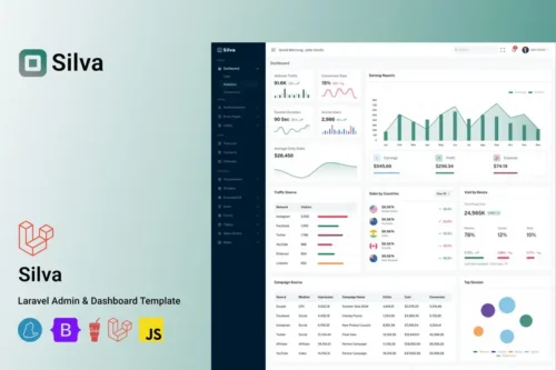 Mua Silva - Laravel 12 Admin Dashboard Template giá rẻ