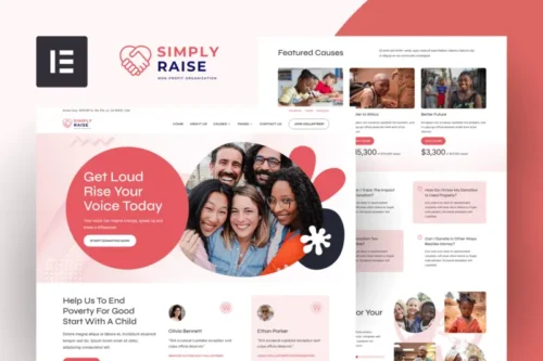 Mua SimplyRise - Charity & Donation Elementor Template Kit giá rẻ