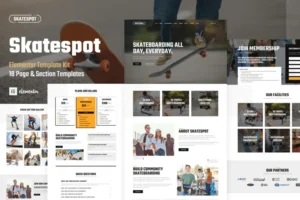Mua Skatespot - Skateboard Community & Skate Park Elementor Pro Template Kit giá rẻ