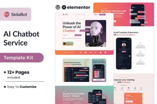 Mua Skilabot - AI Chatbot Service Elementor Template Kit giá rẻ