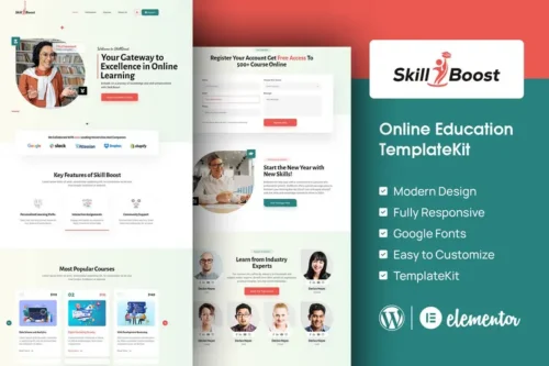 Mua Skill Boost - Online Education Elementor Template Kit giá rẻ