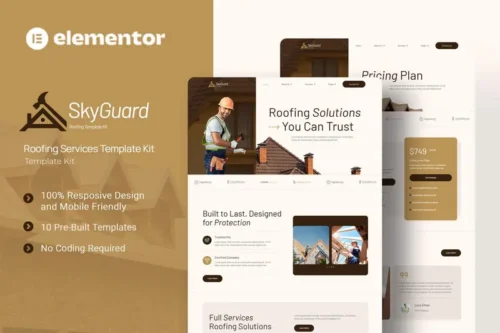 Mua SkyGuard - Roofing Services Elementor Template Kit giá rẻ