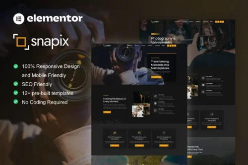 Mua Snapix - Photography & Videography Services Elementor Template Kit giá rẻ