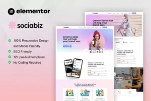 Mua SociaBiz - Digital Marketing Agency Elementor Pro Template Kit giá rẻ