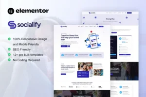 Mua Socialify - Social Media Marketing Agency Elementor Pro Template Kit giá rẻ