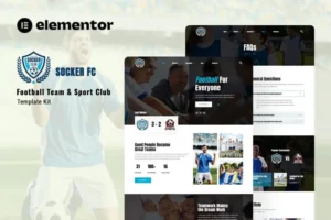 Mua Socker - Football Team & Sports Club Elementor Template Kit giá rẻ