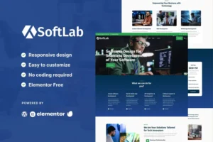 Mua SoftLab - Technology & Software SaaS Elementor Pro Template Kit giá rẻ