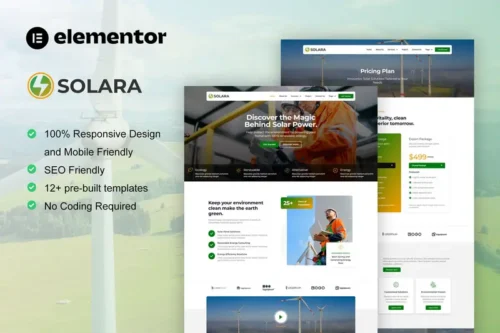 Mua Solara - Solar Panel & Renewable Energy Elementor Template Kit giá rẻ