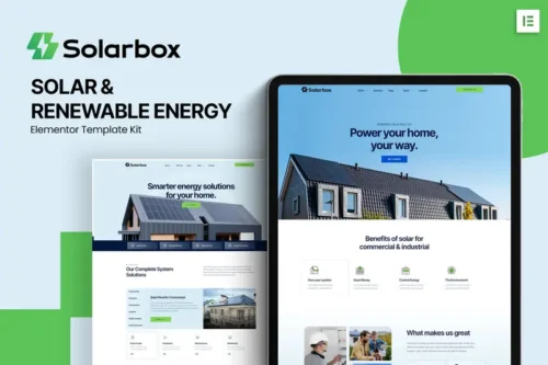 Mua Solarbox - Solar & Renewable Energy Elementor Template Kit giá rẻ
