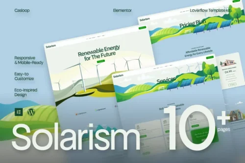 Mua Solarism - Green Energy Business & Services Elementor Template Kit giá rẻ