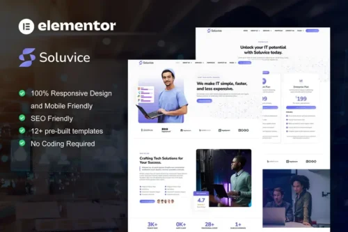 Mua Soluvice - IT Solutions & Services Company Elementor Pro Template Kit giá rẻ