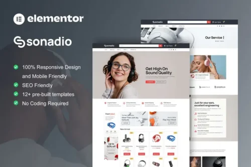 Mua Sonadio - Woocommerce Audio Store Elementor Pro Template Kit giá rẻ