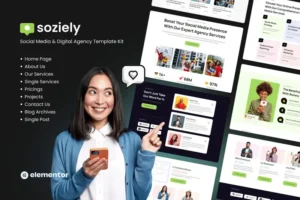 Mua Soziely | Social Media & Digital Marketing Agency Elementor Template Kit giá rẻ