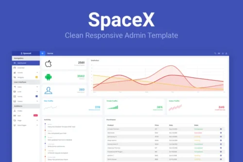 Mua SpaceX - Bootstrap Admin Template giá rẻ