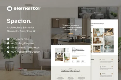 Mua Spacion - Architecture & Interior Elementor Template Kit giá rẻ