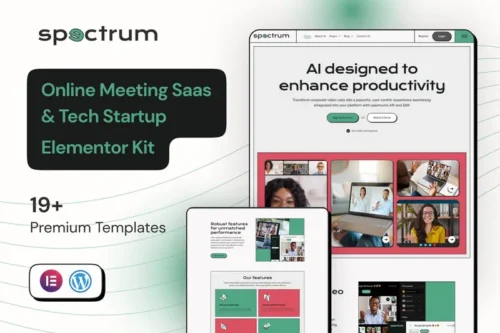 Mua Spectrum - Online Meeting Saas Elementor Pro Template Kit giá rẻ