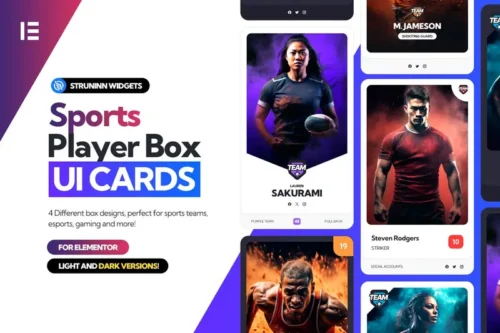 Mua Sports Player Box - Elementor UI Cards giá rẻ