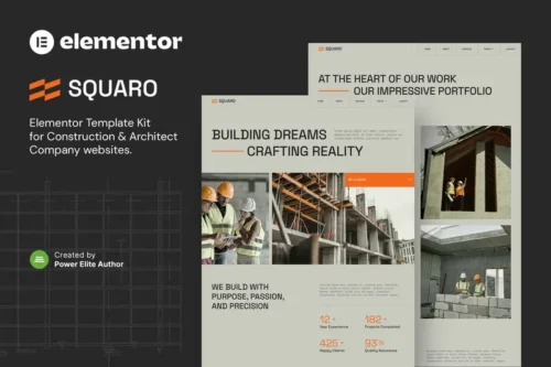 Mua Squaro – Modern Construction & Architect Elementor Template Kit giá rẻ