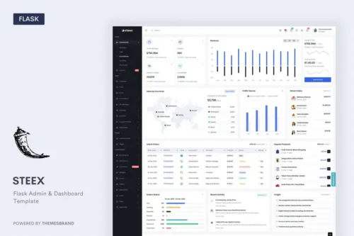 Mua Steex - Flask Admin & Dashboard Template giá rẻ