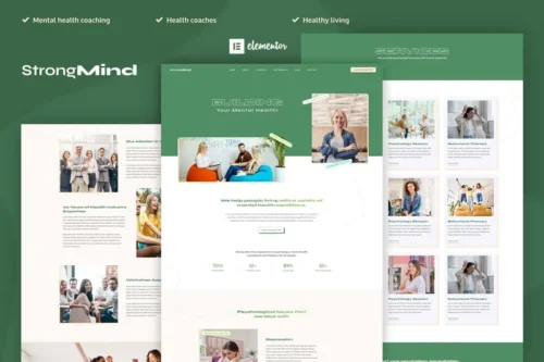 Mua StrongMind - Mental Health & Psychologist Elementor Pro Template Kit giá rẻ