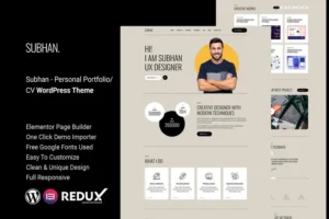 Mua Subhan - Personal Portfolio/CV WordPress Theme giá rẻ