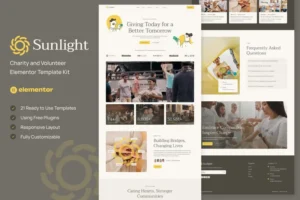 Mua Sunlight - Charity and Volunteer Elementor Template Kit giá rẻ