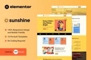 Mua Sunshine - Cheerful Daycare Elementor Template Kit giá rẻ
