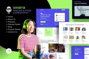 Mua Swarra - Podcast Streaming & Merchandise Store Template Kit giá rẻ
