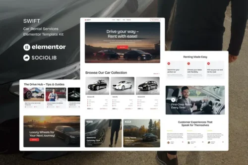 Mua Swift - Car Rental Service Elementor Template Kit giá rẻ