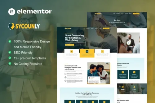 Mua Sycounly - Psychology & Counseling Services Elementor Pro Template Kit giá rẻ