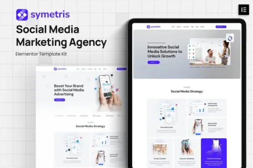 Mua Symetris - Social Media Marketing Agency Elementor Template Kit giá rẻ