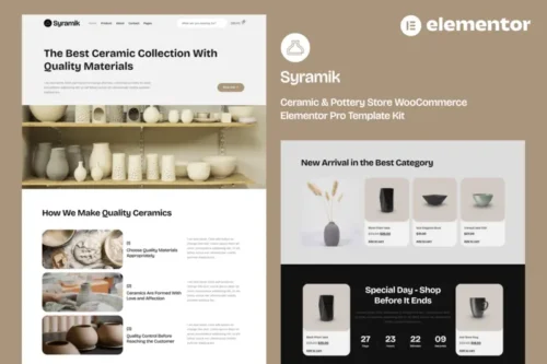 Mua Syramik - Ceramic & Pottery Store WooCommerce Elementor Pro Template Kit giá rẻ