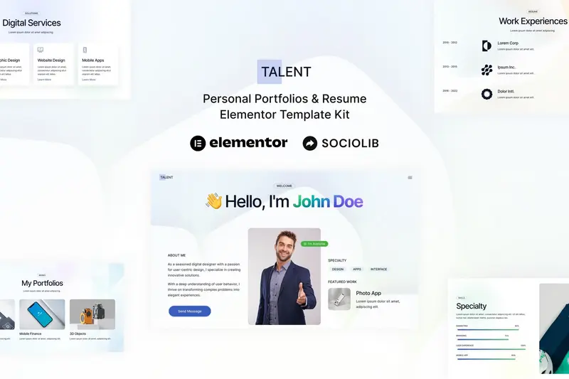 Mua Talent - Personal Portfolios & Resume Elementor Template Kit giá rẻ