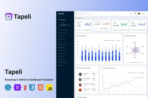 Mua Tapeli - Responsive Bootstrap 5 Admin UI Kit giá rẻ
