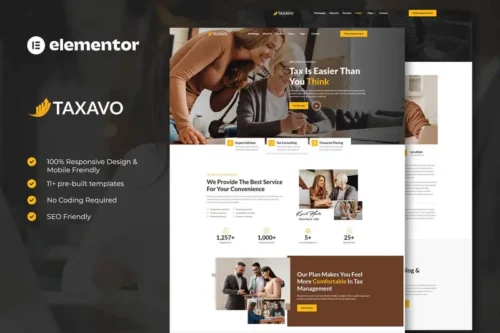 Mua Taxavo - Tax Advisor & Financial Consulting Elementor Template Kit giá rẻ